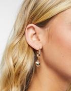 Monki Elise Valentines Earrings With Drop Heart In Gold