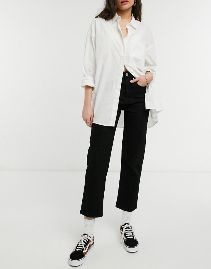Cotton: On Straight Stretch Jeans In Black