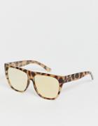 Quay Australia Drama By Day Flat Top Sunglasses - Brown