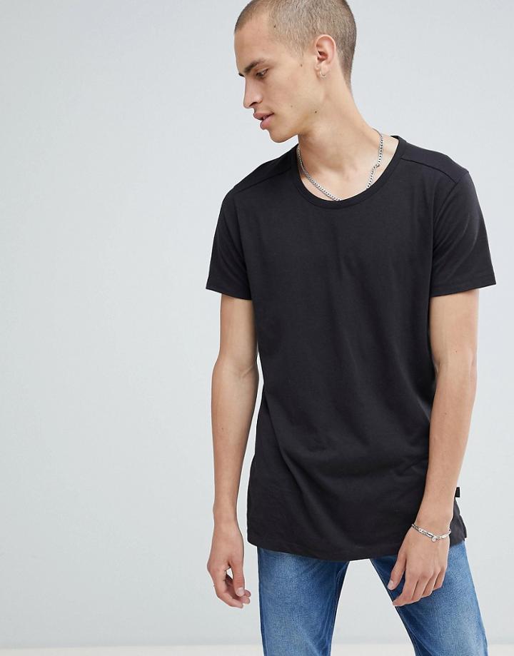 Lee T-shirt With Stepped Hem Black - Black