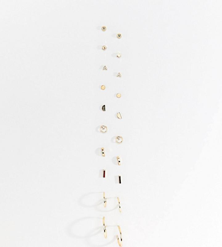 Accessorize 10 Pair Gold Multipack Earrings - Gold