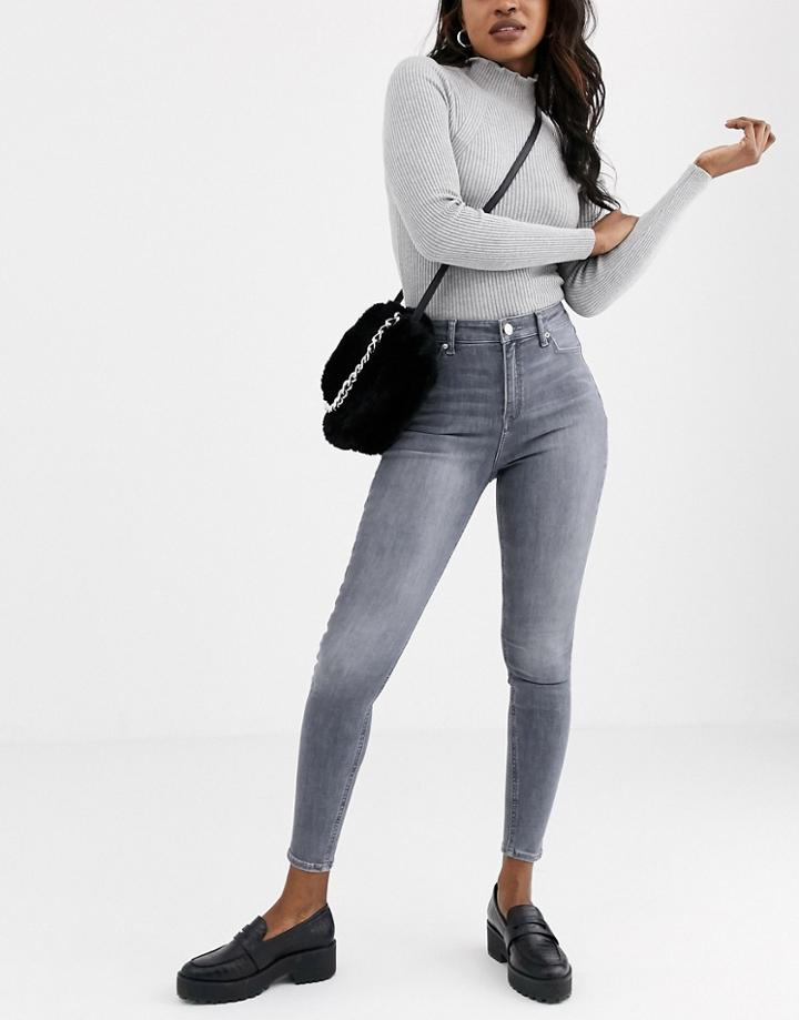 Miss Selfridge Skinny Jeans In Gray