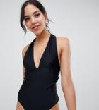 Y.a.s Tall Plunge Swimsuit - Black