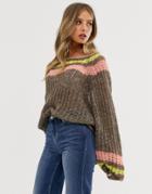 Free People Reach For The Stars Sweater-gray