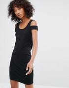 Noisy May Bodycon Dress With Shoulder Detail - Black