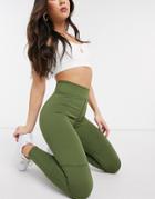 Asos Design Clean Seamed Legging-green
