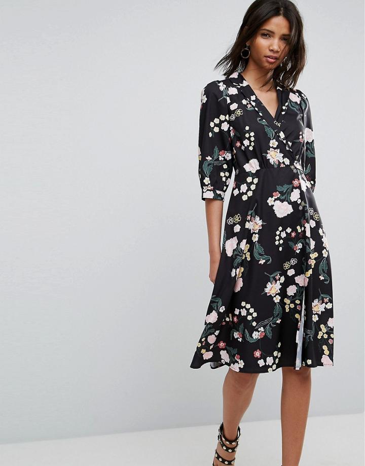 Uttam Boutique Flower Wrap Dress - Multi