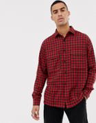 Mennace Shirt In Red Check - Red