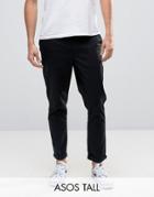 Asos Tall Tapered Chinos In Black - Black