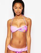 South Beach Retro Twist Bikini Top - Squiggle Print