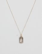 Chained & Able Mini St Christopher Tag Necklace In Gold - Gold