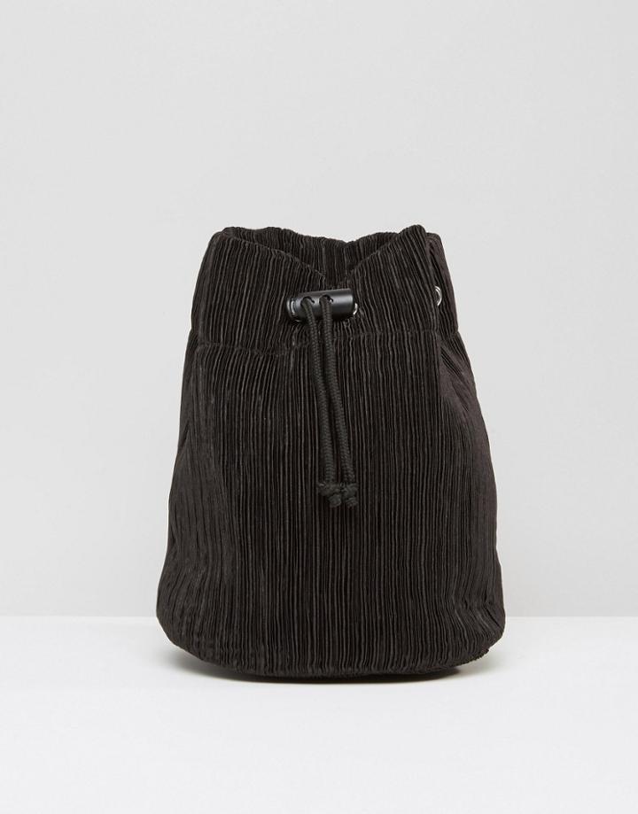 Monki Pleated Backpack - Black