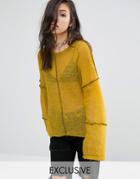 Milk It Vintage Fine Knit Reconstructed Sweater - Yellow
