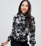 Parisian Tall High Neck Floral Blouse - Multi