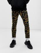 Asos Design Skinny Chain Print Jeans In Black