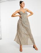 Whistles Mini Leopard Beach Maxi Dress In Brown