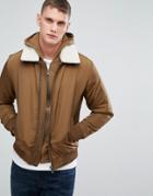 Selected Homme+ Flight Jacket With Removable Fleece Collar - Brown