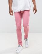 Asos Super Skinny Smart Pants In Pink - Pink