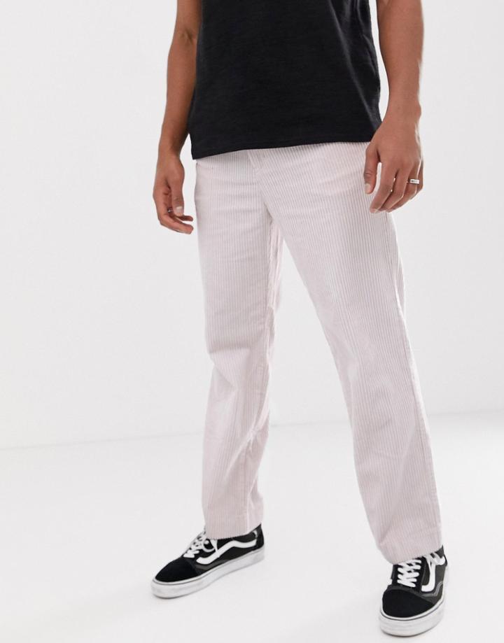 Weekday Pinewood Cord Chinos In Light Pink - Pink