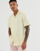 Asos Design Oversized Revere Cord Shirt In Yellow