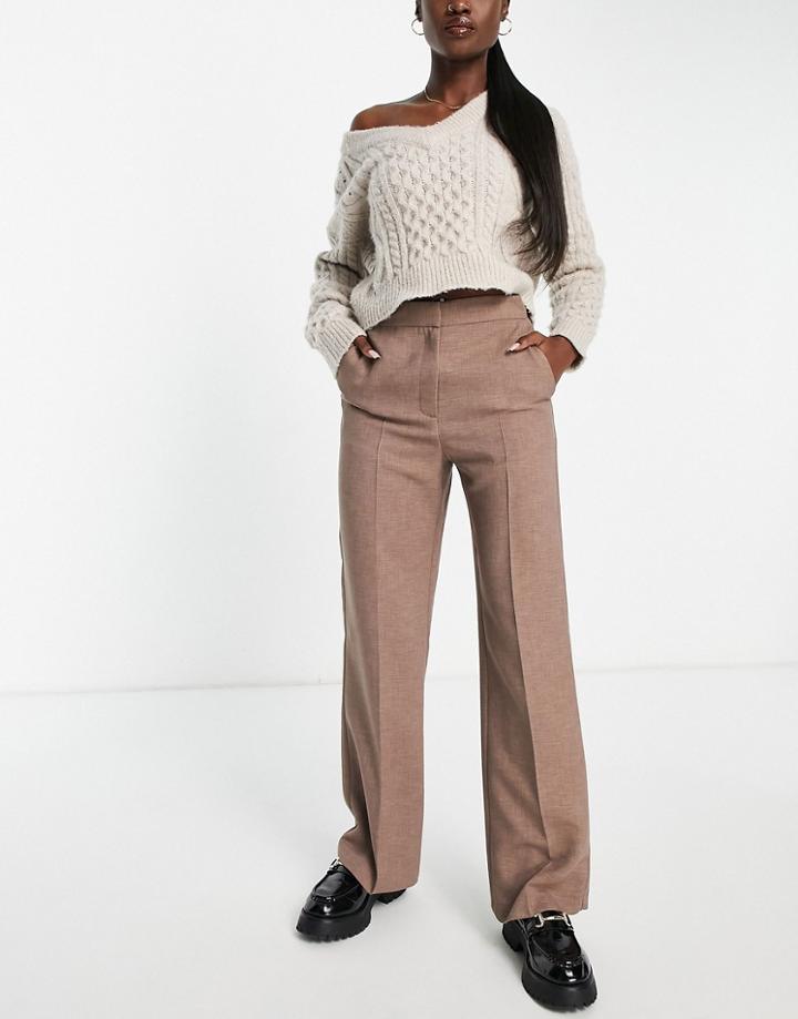 Asos Design Ultimate Straight Leg Pant In Brown