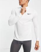 Nike Training Dri-fit Superset Quarter-zip Long Sleeve Top In White