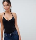 Asos Design Tall Cami Body With T-bar In Black - Black