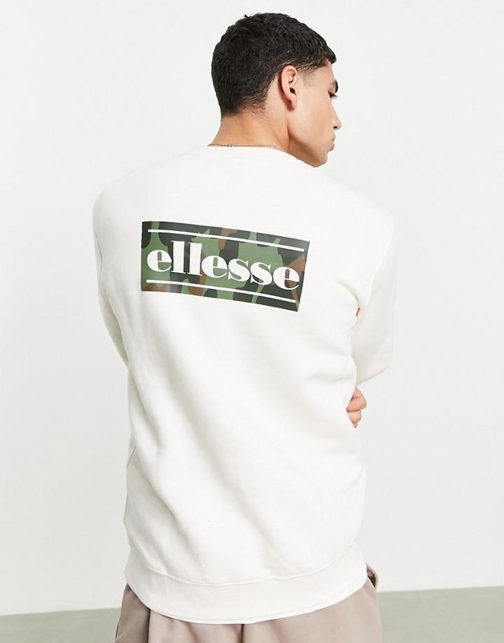 Ellesse Sweatshirt With Back Print Logo In Ecru-neutral