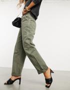 Asos Design Slouchy Chino Pants In Sage-green