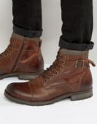 Jack & Jones Albany Leather Boots - Brown
