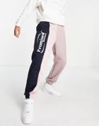 Topman Oversized Spliced Sweatpants In Pink And Navy - Part Of A Set