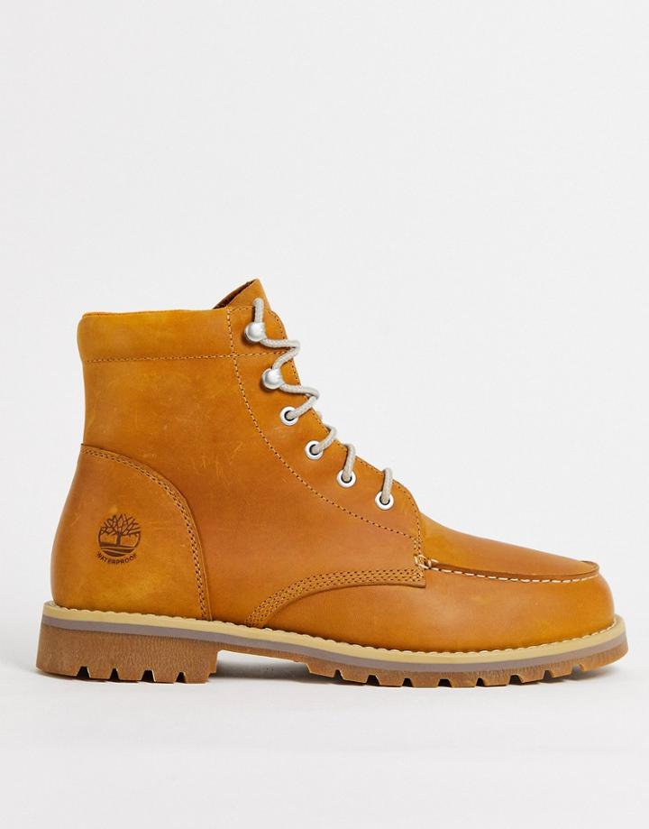 Timberland Redwood Falls Moc Toe Boots In Wheat Tan-brown