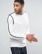 New Look Sweater With Black Piping In Off White - White