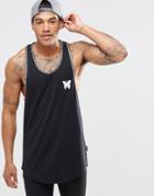 Good For Nothing Vest With Small Logo And Curved Hem - Black