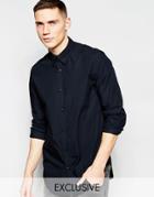 G-star Be Raw Exclusive To Asos Shirt Rovic-a Longline Stretch Poplin In Black - Black