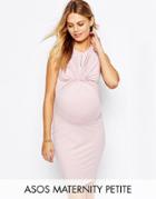 Asos Maternity Petite Twist Knot Front Sleeveless Bodycon Dress - Pink