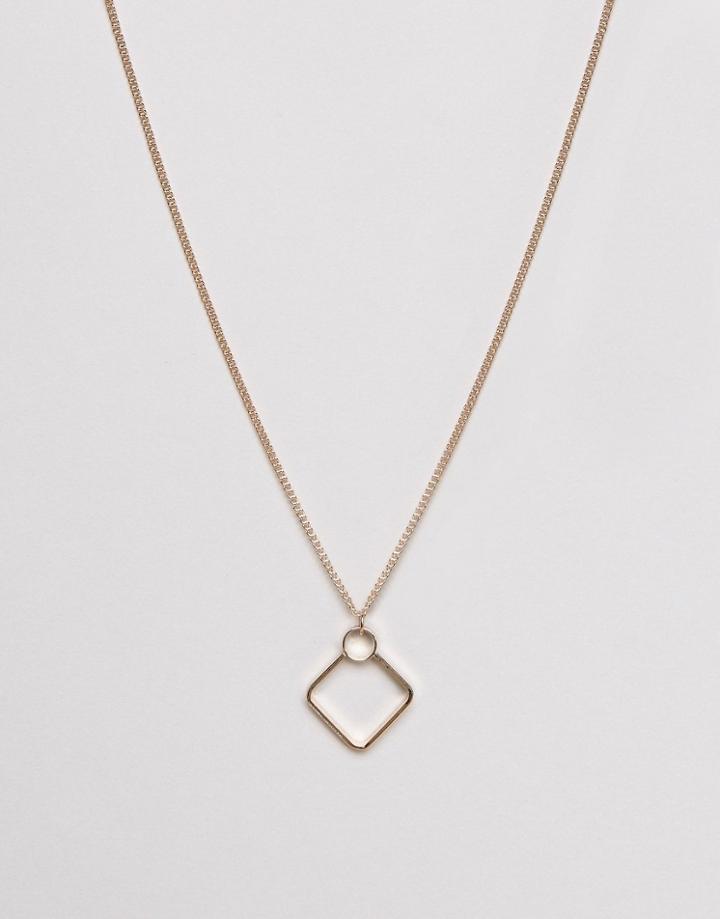 Asos Geo Necklace In Gold - Gold