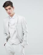 Asos Slim Suit Jacket In Ice Gray 100% Wool - Gray