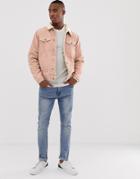 Pull & Bear Fleece Lined Jacket In Pink - Pink