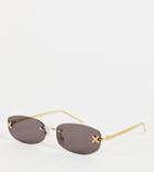 Collusion Unisex Rimless Sunglasses With Diamante Logo In Gold