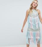 A Star Is Born Tall Embellished Midi Dress With Tassels - Multi
