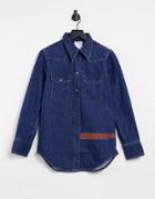 Calvin Klein Est 1978 Western Shirt In Dark Blue-blues