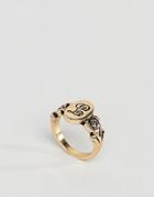Asos Design Ornate Monogram 'l' Initial Ring - Gold
