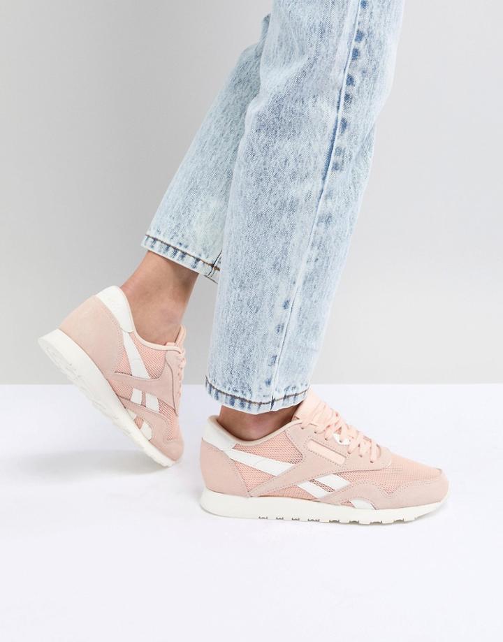Reebok Classic Nylon Sneakers In Peach