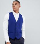 Farah Skinny Suit Vest In Blue Exclusive At Asos-green