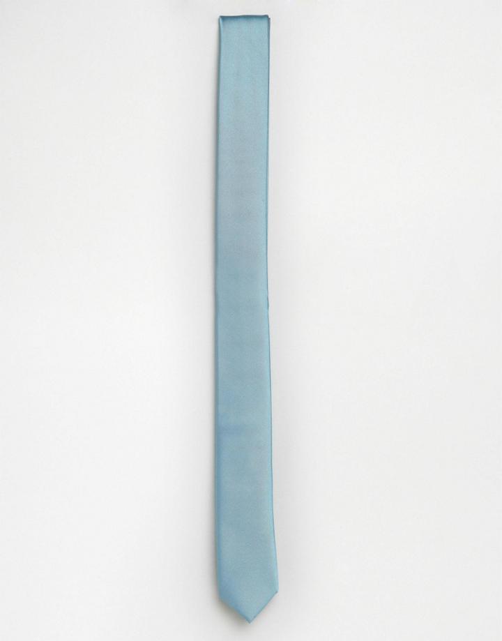 Noose & Monkey Super Skinny Tie In Blue - Blue