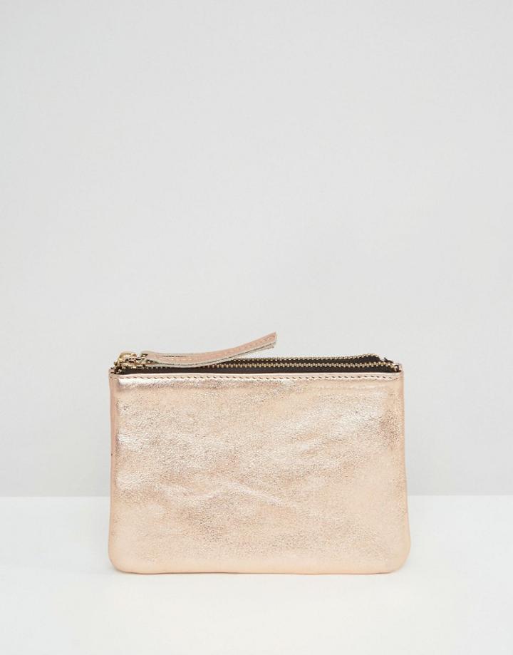 Asos Metallic Leather Double Purse - Copper