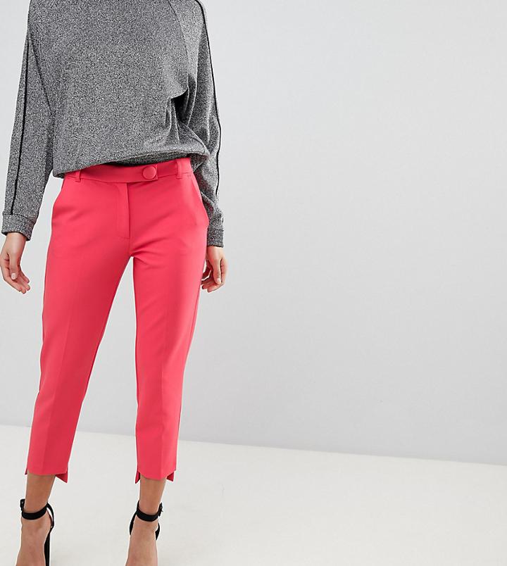 River Island Stepped Hem Cigarette Pants - Pink