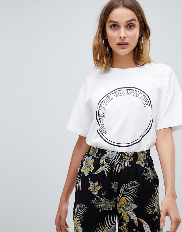 Gestuz Rainbow Print T-shirt - White