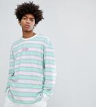 Puma Organic Cotton Retro Stripe Long Sleeve T-shirt In Pink Exclusive To Asos - Pink